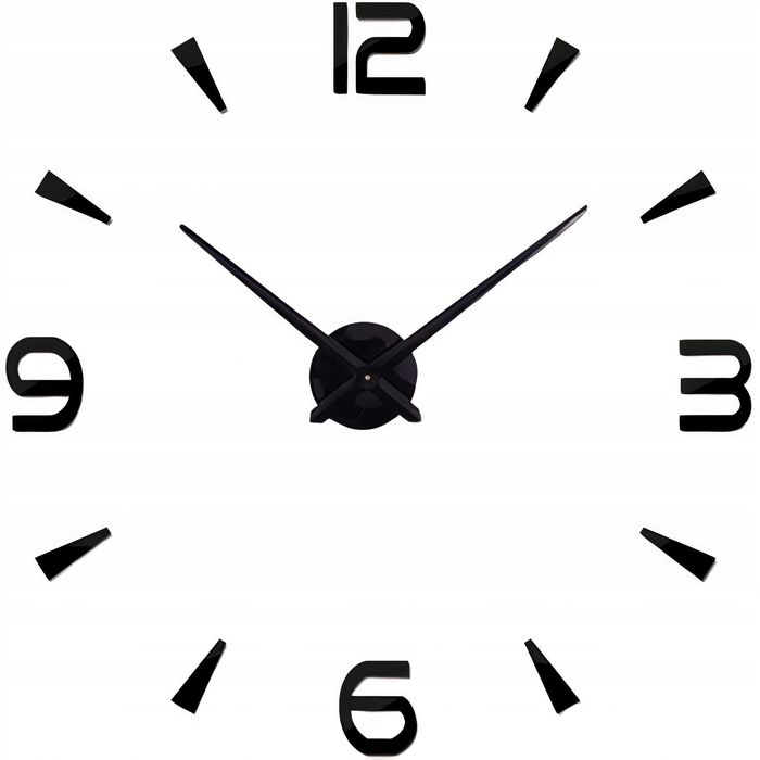 ZEGAR ŚCIENNY 3D NAKLEJANY DIY Duży 70-130CM Nowoczesny Rzymski Ściane