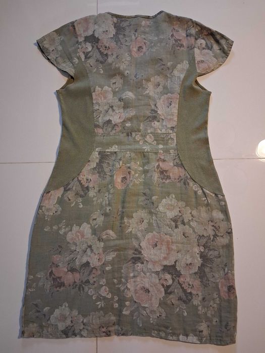 Piękna, lniana sukienka włoska, r. XXL/XL.