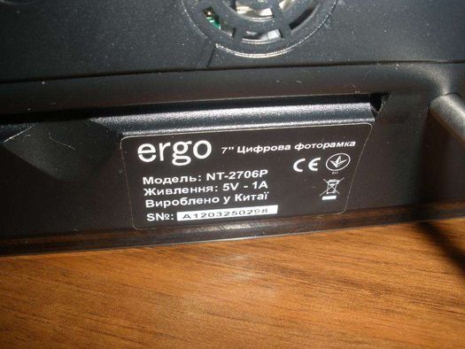 Цифровая фоторамка ergo nt-2706p black!