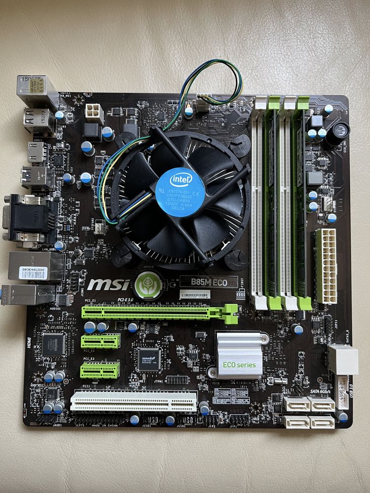Płyta głowna B85M ECO , i3-4130T, 8GB Ram