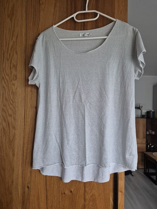Bluzka tshirt ze srebrną nitką włoska L