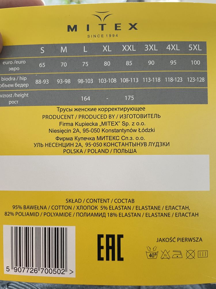 Figi wyszczuplające brzuch modelujące Mitex Ela 4XL