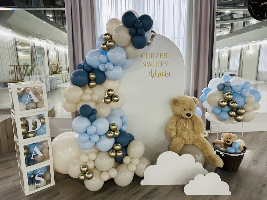 Dekoracja Balony ścianka Komunia chrzest balon