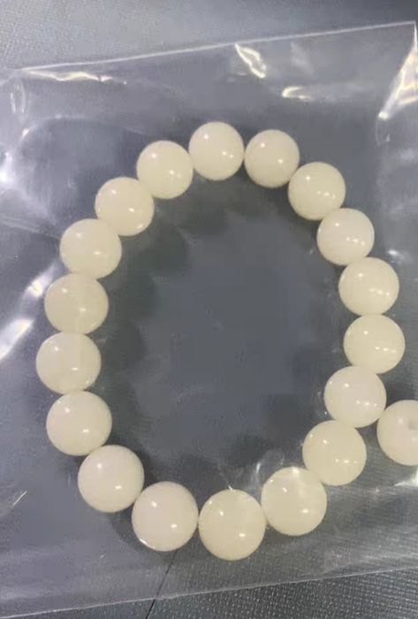 Nova pulseira de contas de bodhi branco natural e autêntico, feita de