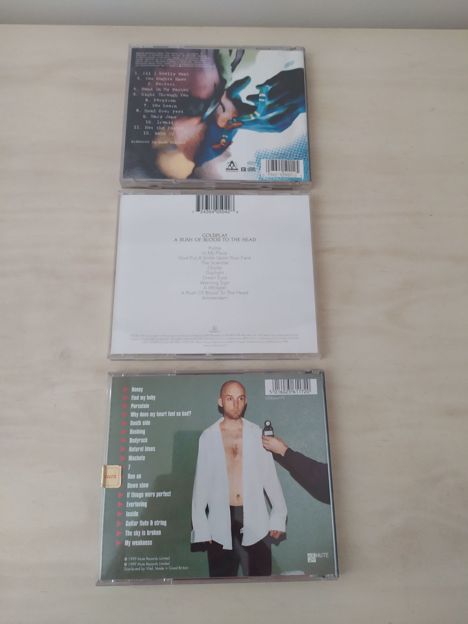 Coldplay, Moby, Alanis Morissette Cd's