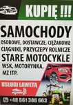 Skup AUT samochody samochod ciągniki przyczepy motocykle traktory Prl