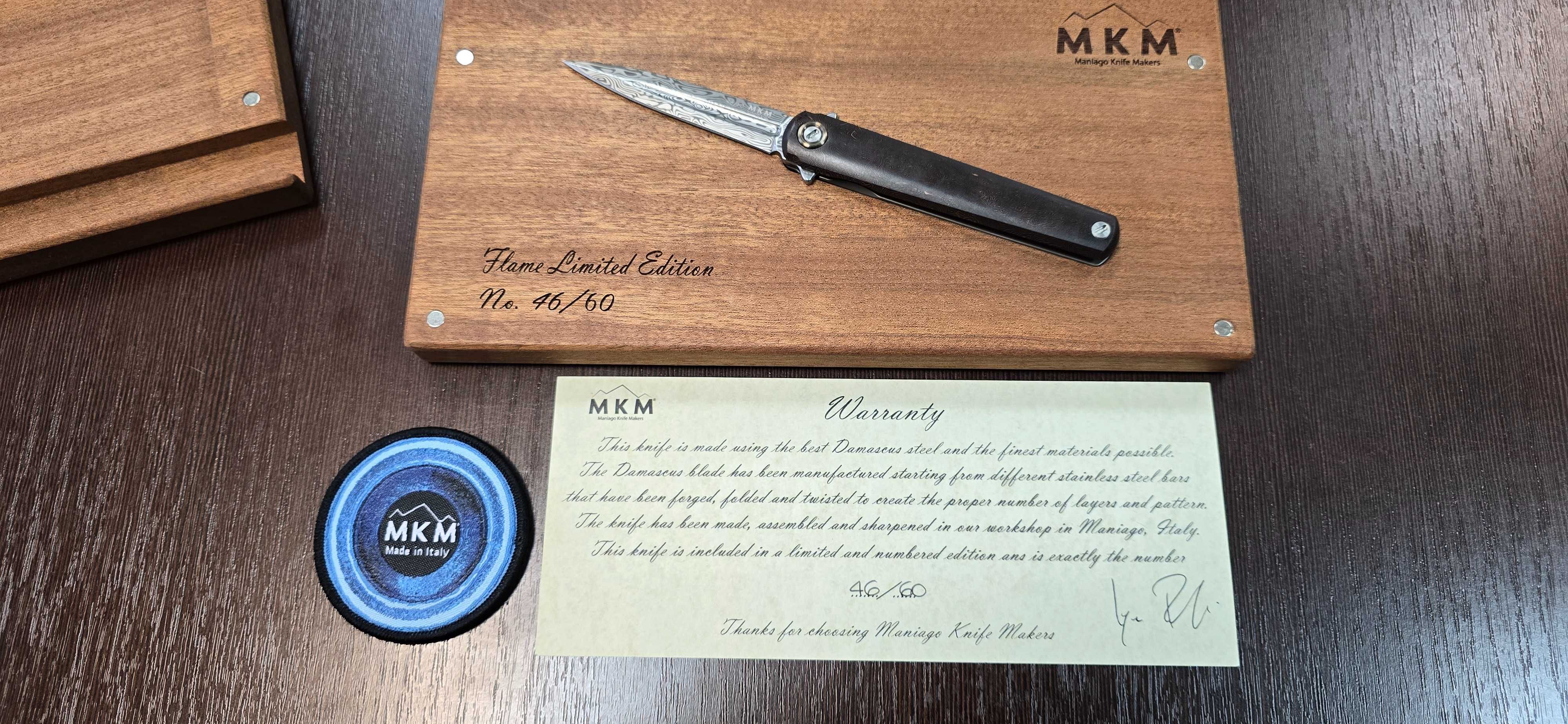 MKM Knives Flame Dagger Damascus 60th Anniversary Edition MKFL02-D