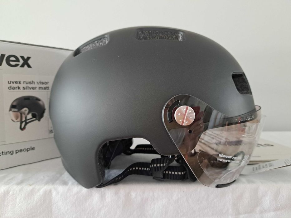 Kask rowerowy Uvex Rush Visor Dark Silver Matt M 55-58cm