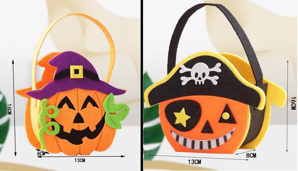 torebki na cukierki halloweenowe kształt dyń 2szt