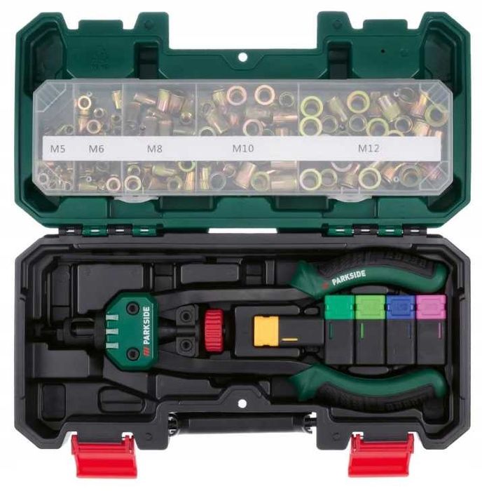 PARKSIDE Nitownica Ręczna Dźwigniowa Szczypce Nitonakrętki 151-element