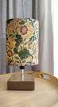 Lampka nocna ceramiczna z abażurem "wytworny ogród", wys 30cm