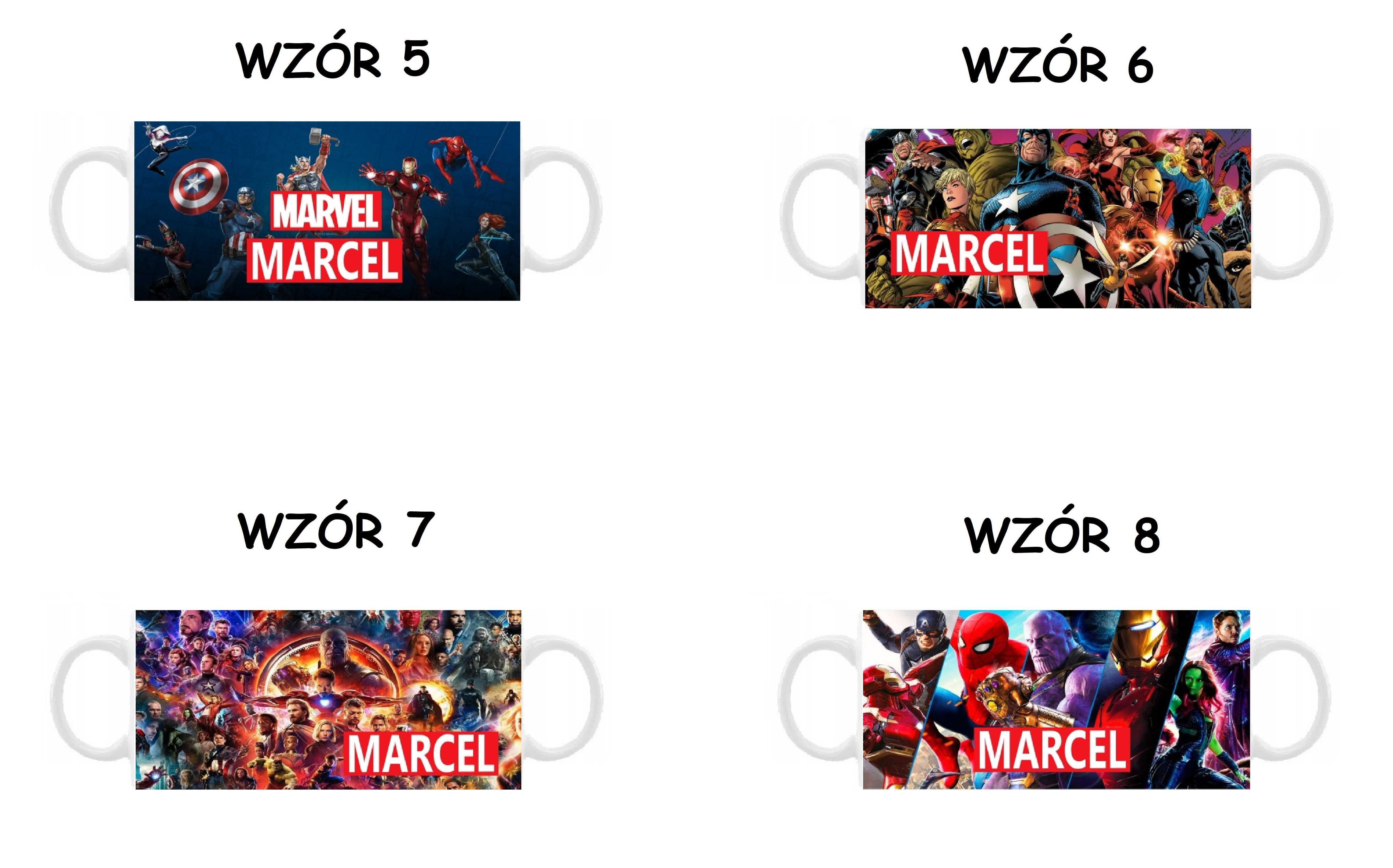 Kubek z nadrukiem Marvel, różne wzory plus imię