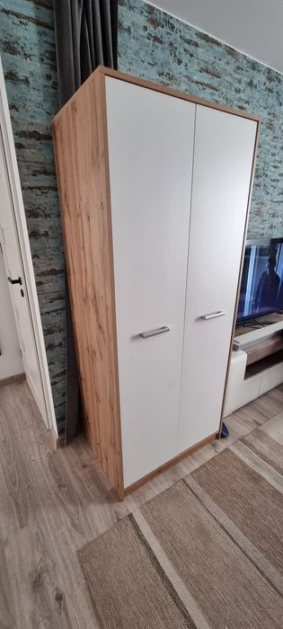 Szafa dwudrzwiowa, biała dąb sonoma