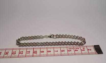 Srebrna bransoletka pancerka  22,5 cm. 6 mm.