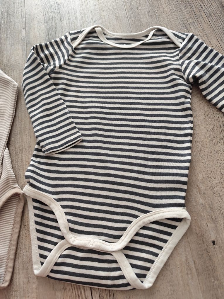 Nowe body z długim rękawem w paski H&M 86