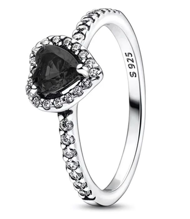 ЗНИЖКА Кільце Pandora стиль | Чорне серце |  Кольцо пандора