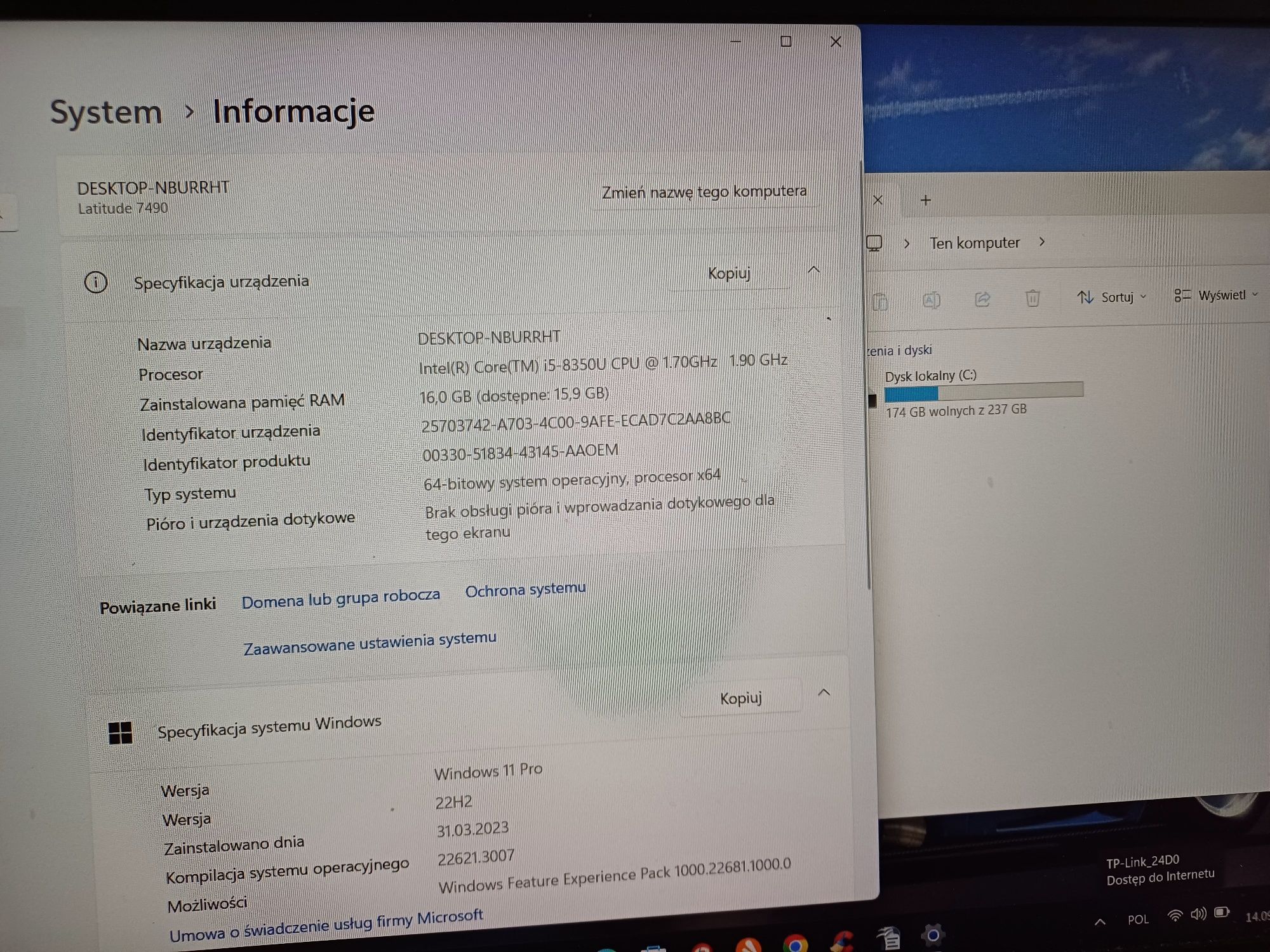 Dell latitude 7490 FHD i5/16/256