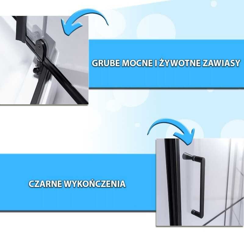 Kabina prysznicowa pięciokątna 100x100 czarna BS06C hydrosan