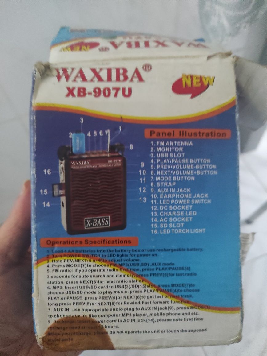Rádio portátil USB/mp3