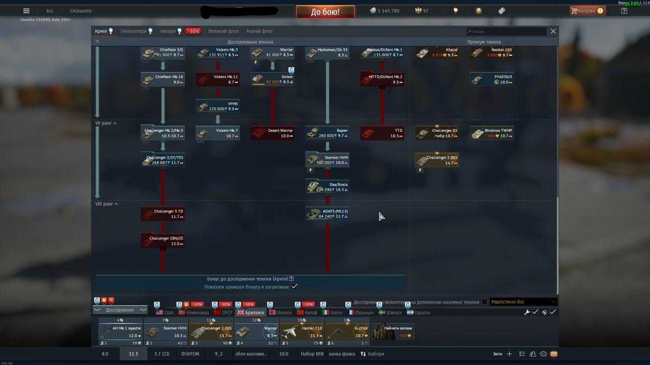 Акаунт War Thunder, багато топів + премів.