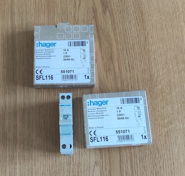 Hager SFL116 modułowy przełącznik instalacyjny 1p 16A 230V