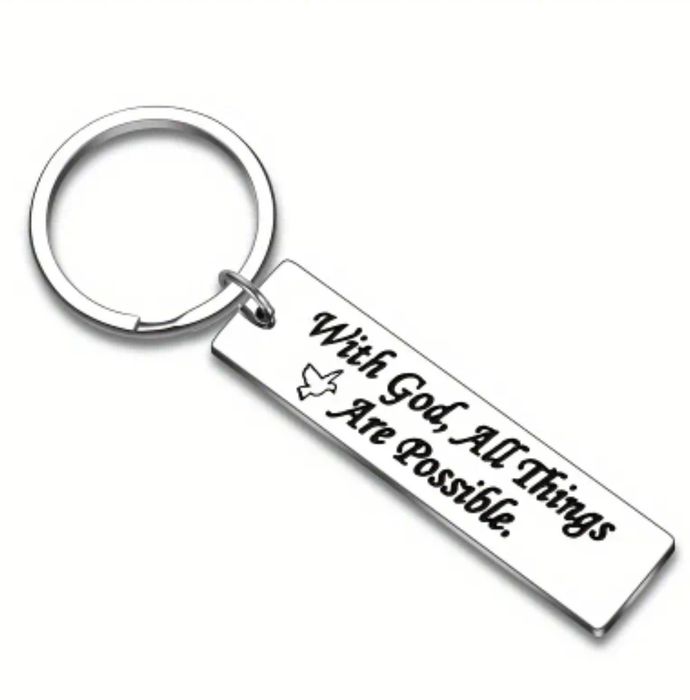 Breloczek do kluczy brelok z Bogiem wszystko jest możliwe keychain