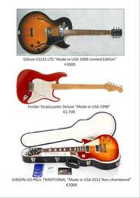 Guitarras elétricas Gibson e Fender USA