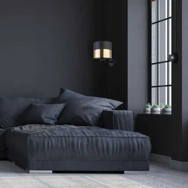 Kinkiet Londyn czarno-złoty E27 TK Lighting z włącznikiem