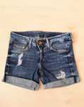 niebieskie szorty jeansowe dziurami przetarciami postrzępione h&m xs