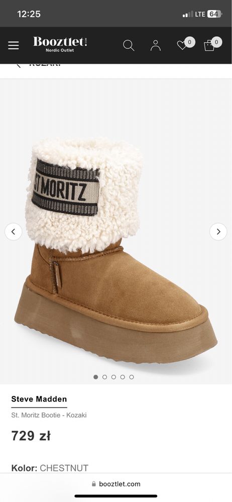 Sniegowce steve madden st.moritz 38 nowe skora naturalna wyzsza podesz