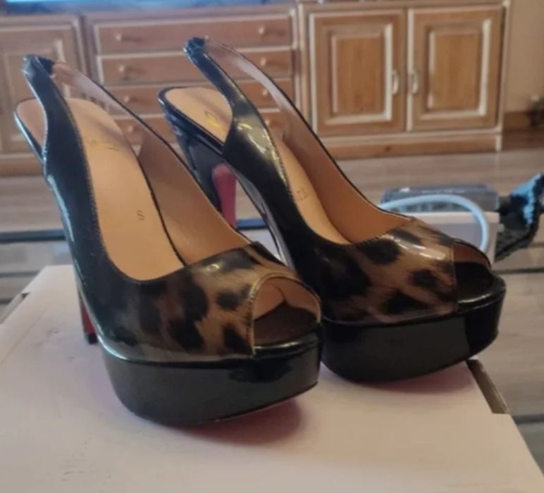 Sandálias Christian Louboutin LADY PEEP 150  LEOPARD PRINT