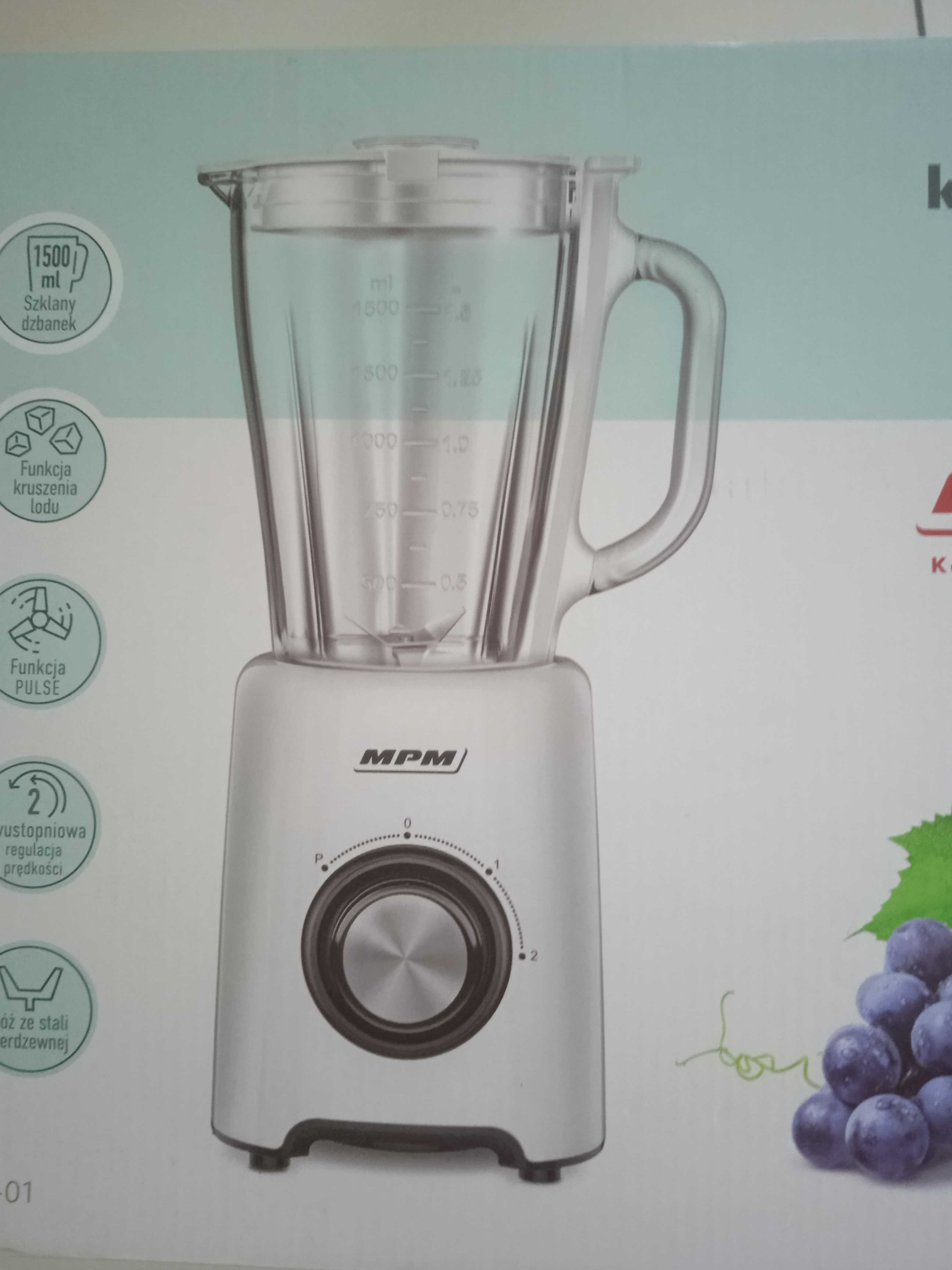 Blender kielichowy MPM  500 W biały 1,5 LITRA NOWY