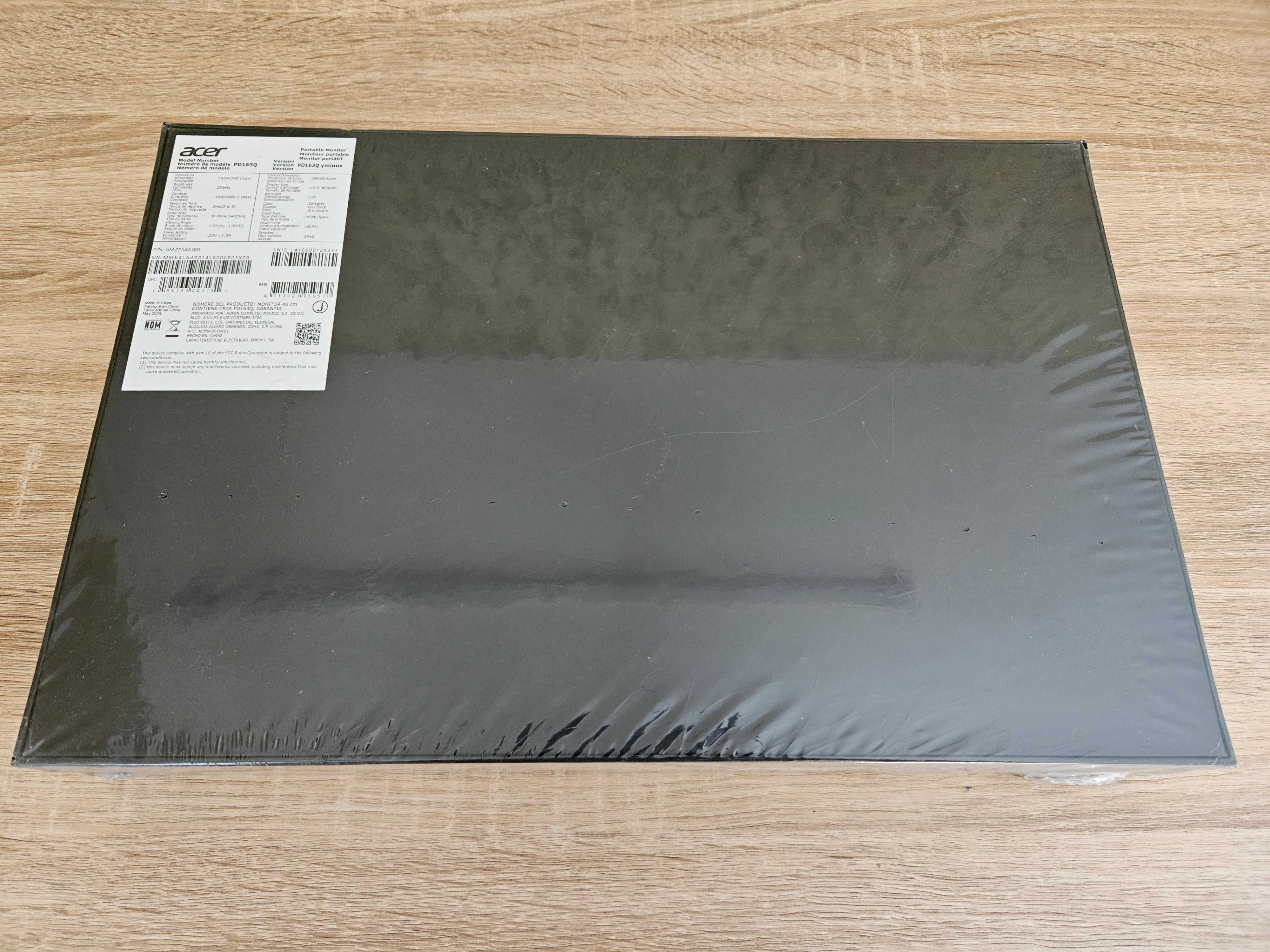 Портативный монитор Acer PD163Q 15.6" FHD|IPS|USB C|HDMI