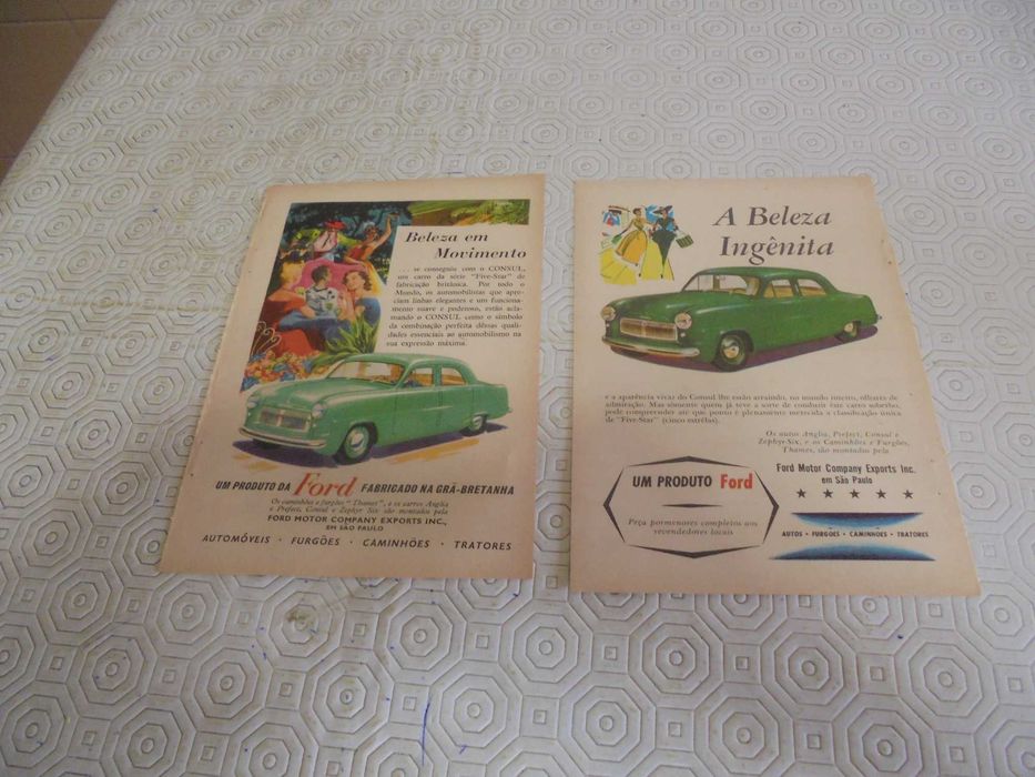 Publicidades antigas de Carros e Furgões Ford, anos 50