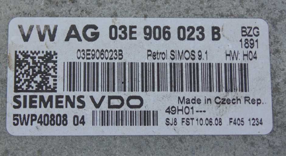 komputer zestaw BSI 03E906023B 1.2 12V Vw Skoda