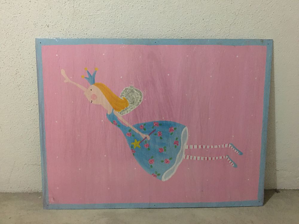 Tela pintada para quarto de menina