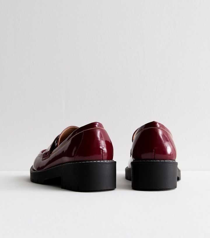 New Look 38 Mokasyny Burgundy Eko Skóra J28058