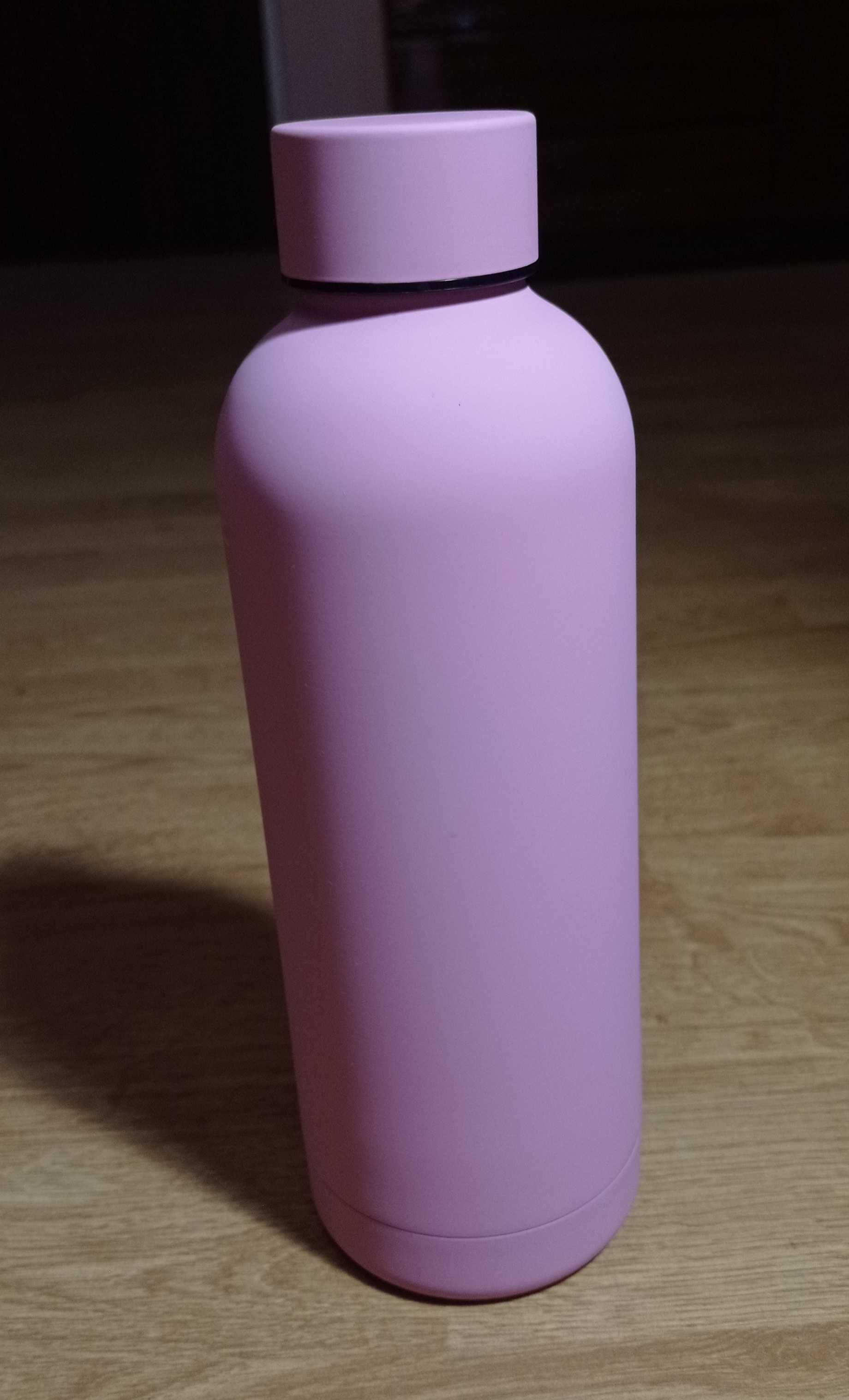 Рожевий термос-пляшка з нержавіючої сталі