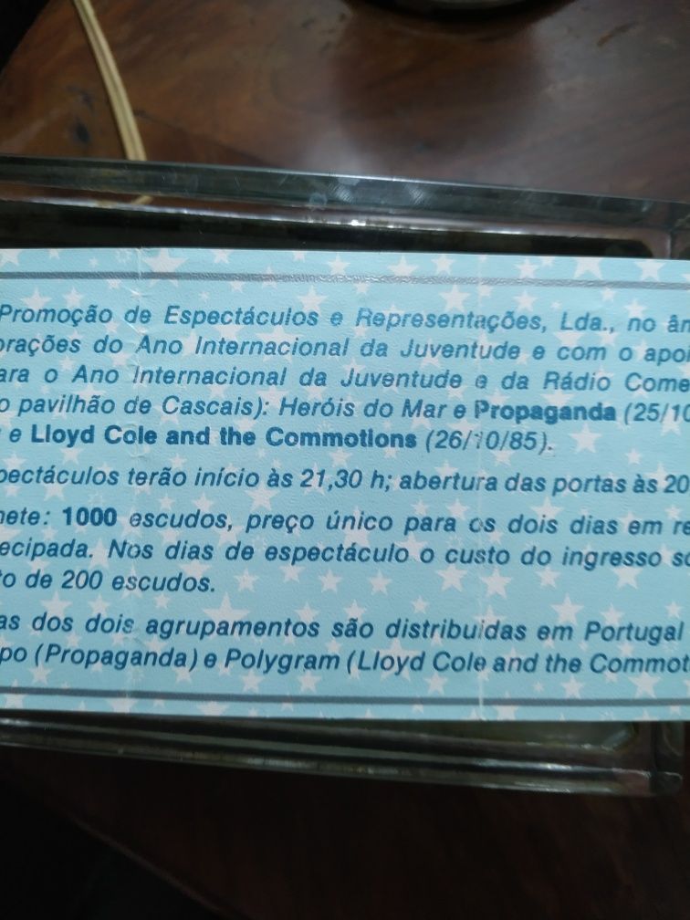 Bilhete Rod Stewart e Lloyd Cole and the Commotions para coleção