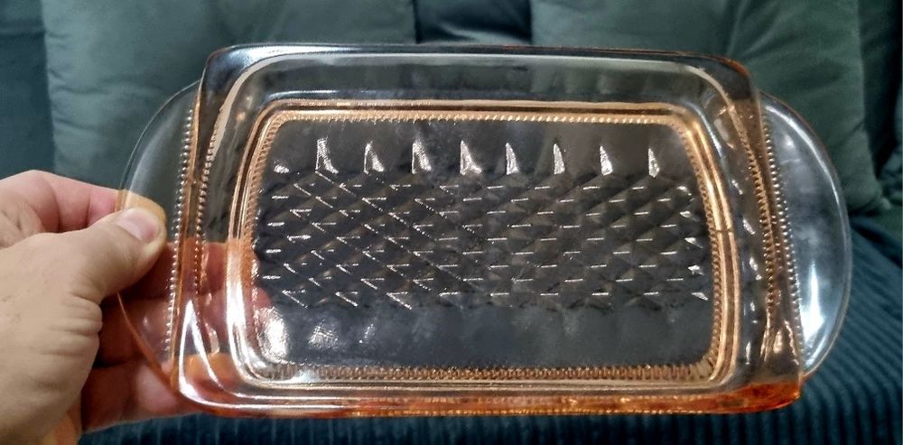 Szklana patera, taca Brockwitz Niemcy art deco lata 30 - 40