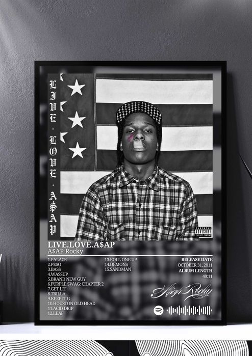 Asap Rocky asap Mobb Live.Love.Asap plakat a3 w ramce obraz