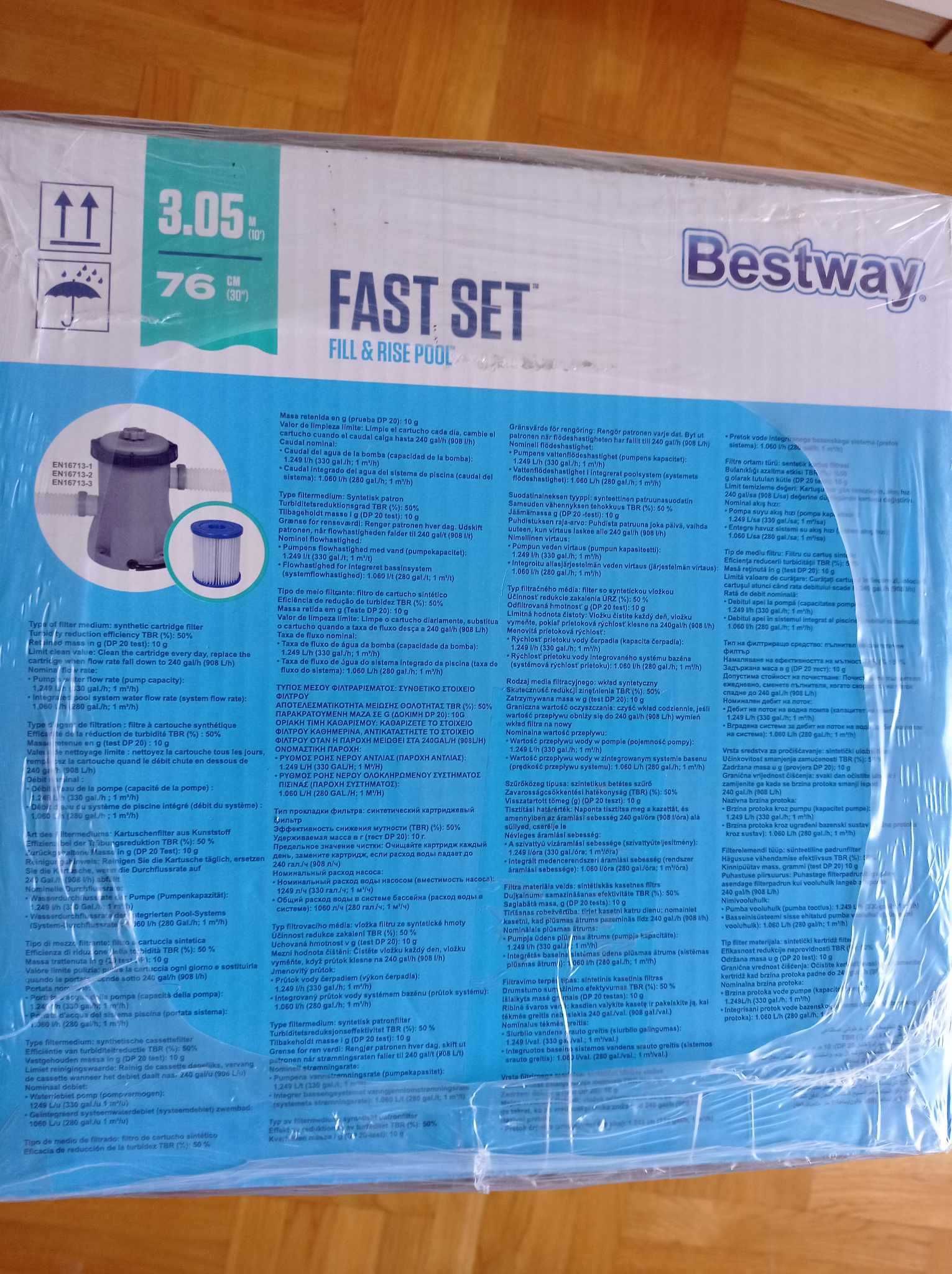 Basen Rozporowy Bestway 305x76 cm z pompa i filtrem