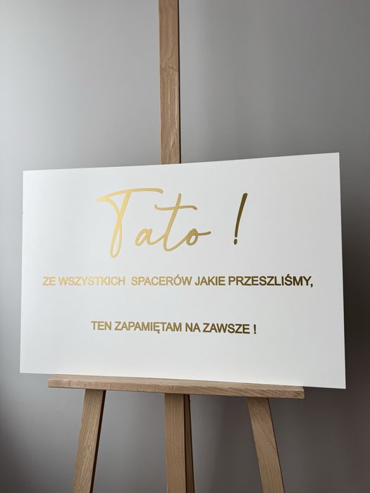 Tablica ślubna tato ze wszystkich spacerów dekoracje kościoła sali ślu