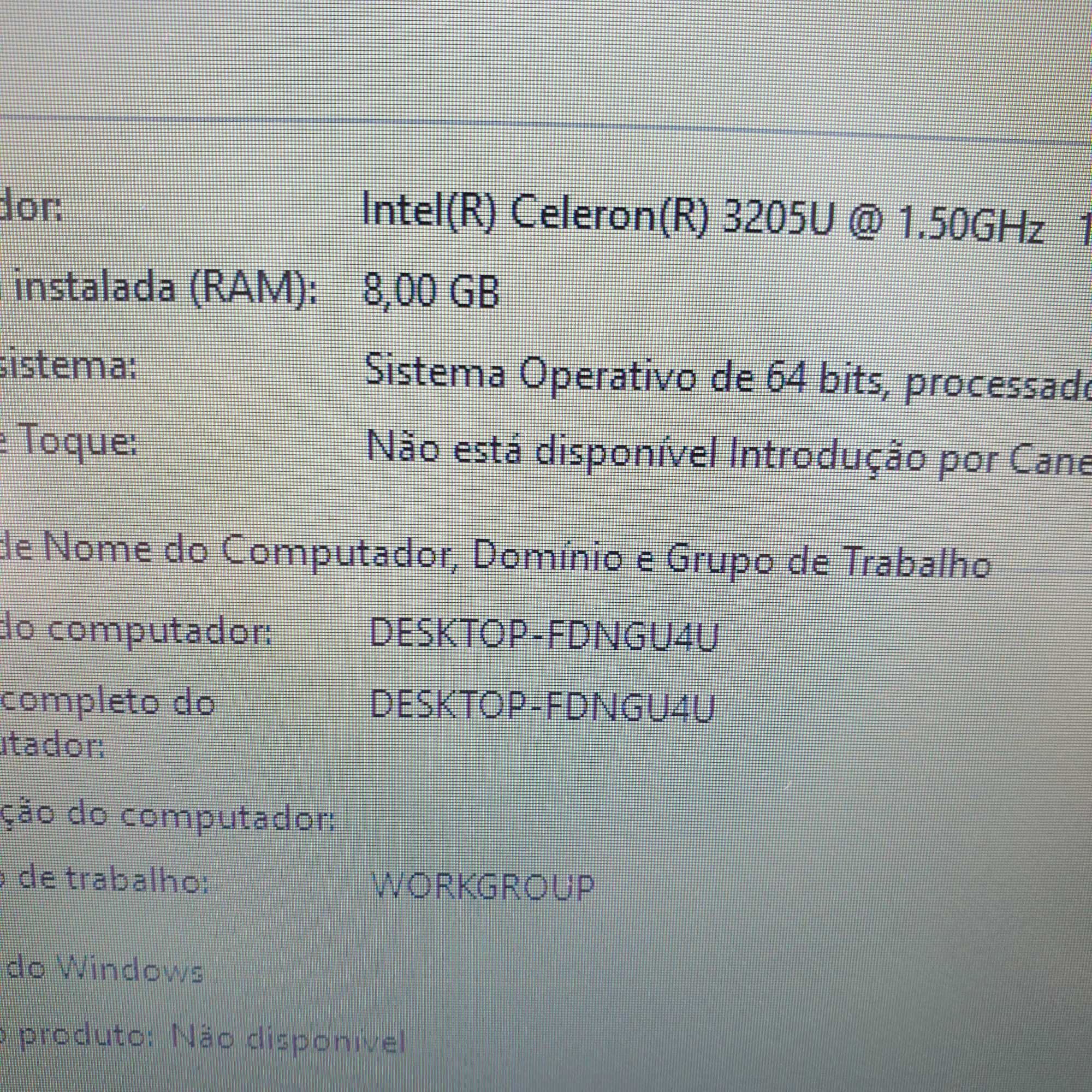 lenovo G50 80, processador 3205U, memória 8gb, disco 500gb sata