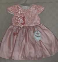 Нарядное пышное платье  розовое 92-98 см