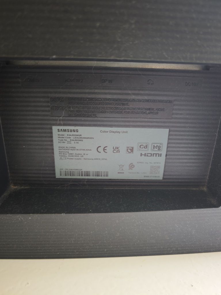 Monitor Samsung 34" Wide