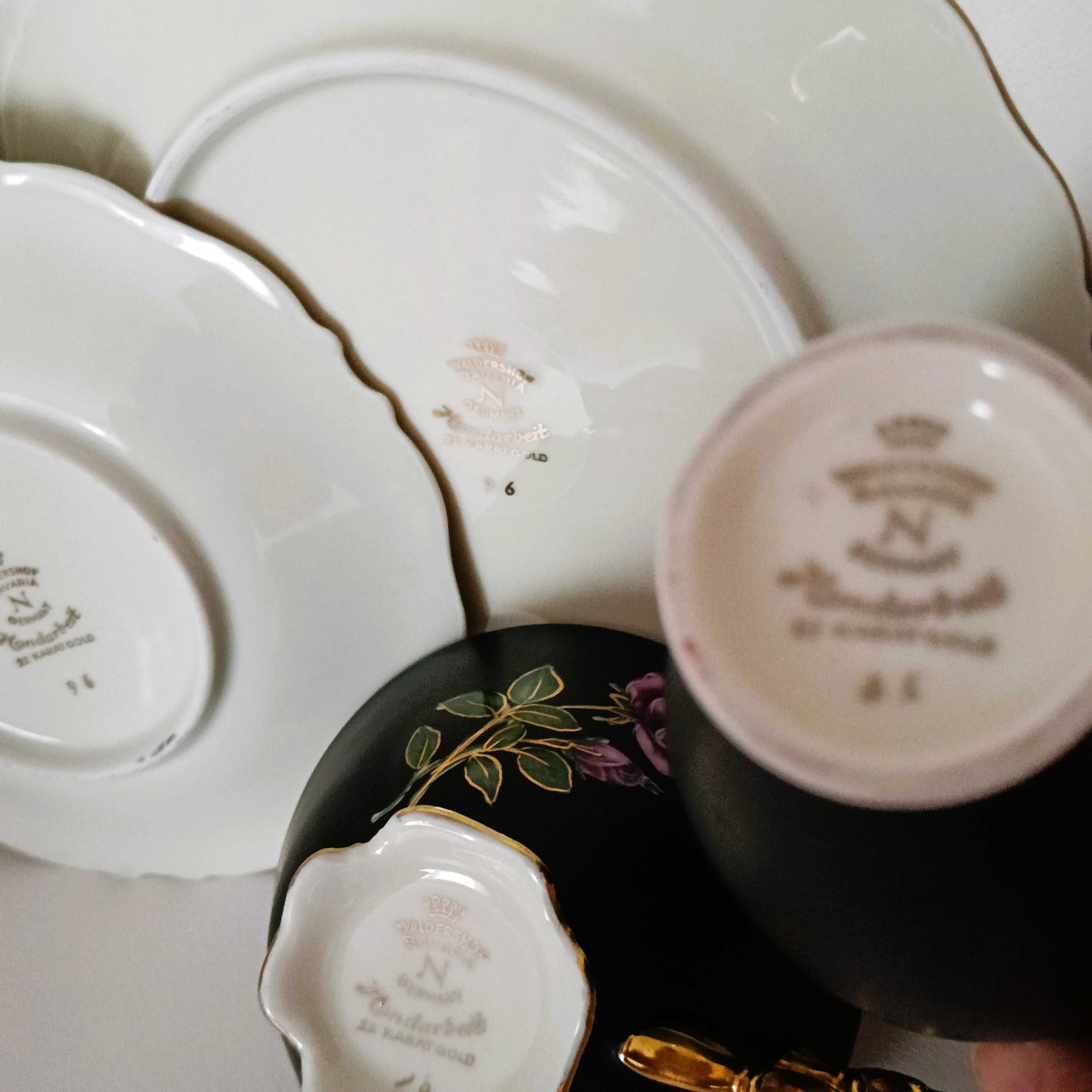 **TRIO**filiżanka czarna porcelana Waldershof vs. Rosenthal 1945+