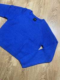 Dzianinowy sweter akryl niebieski Sinsay 36