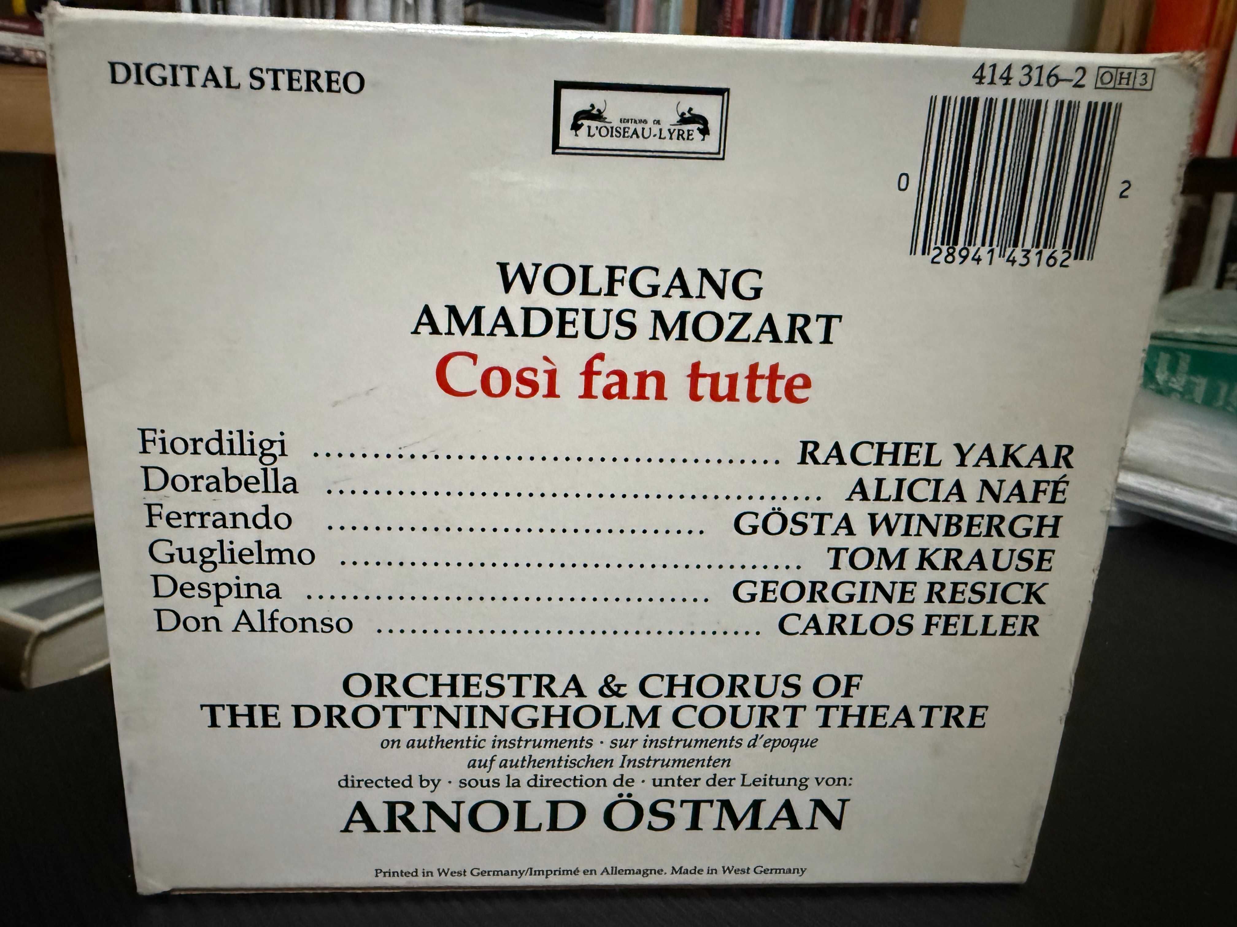 Mozart – Così Fan Tutte – Yakar, Nafé, Resick, Krause – Arnold Östman