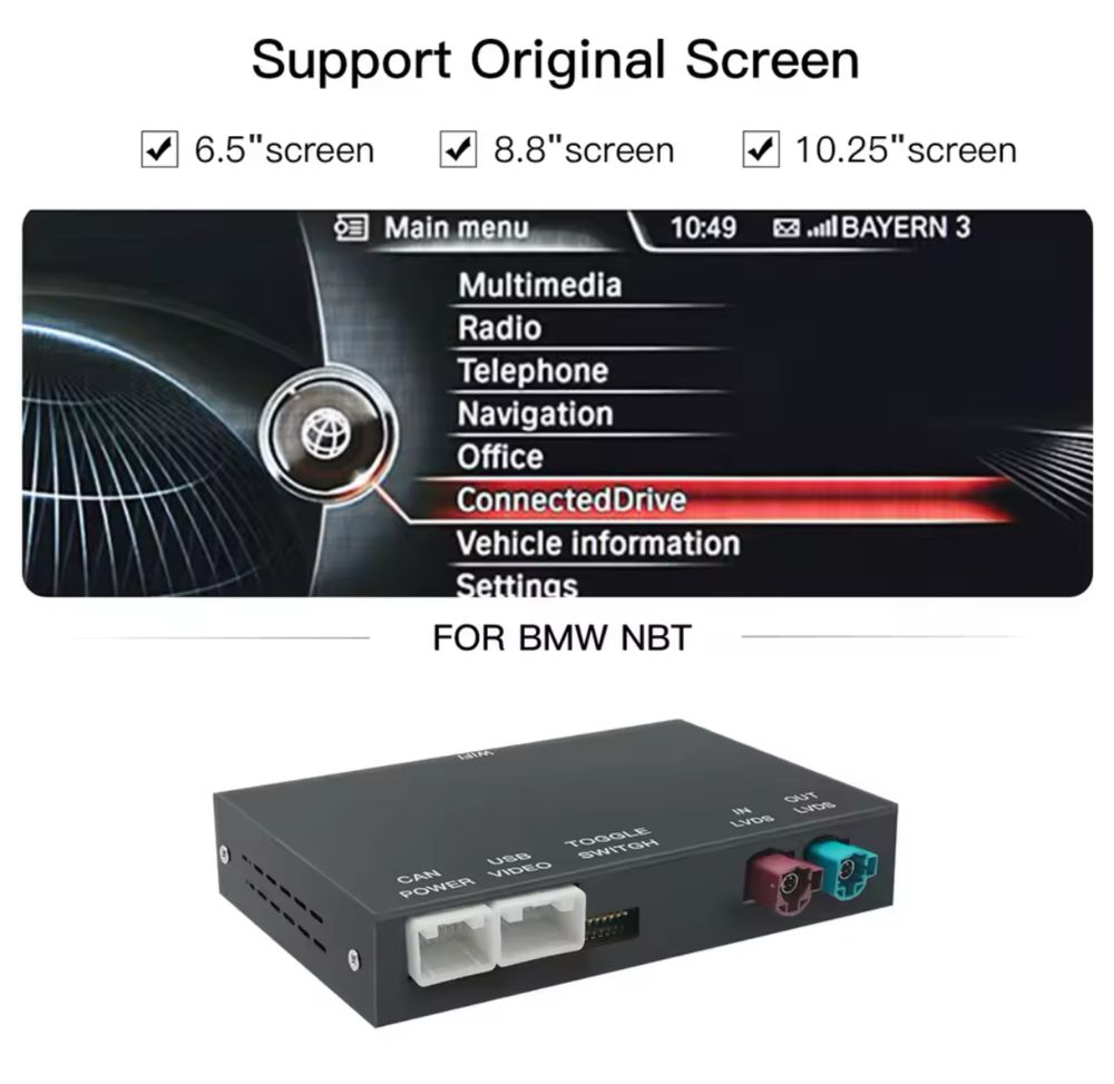CarPlay Android Auto для Bmw F10 F30 F32 E60 E90 E70 и тд